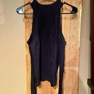 Black Cold Shoulder Top